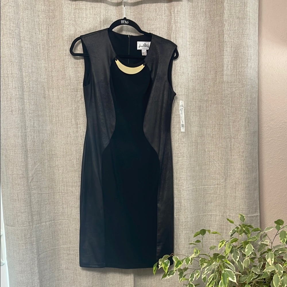 R&M Richards Black Sheath Midi Dress for Cocktail